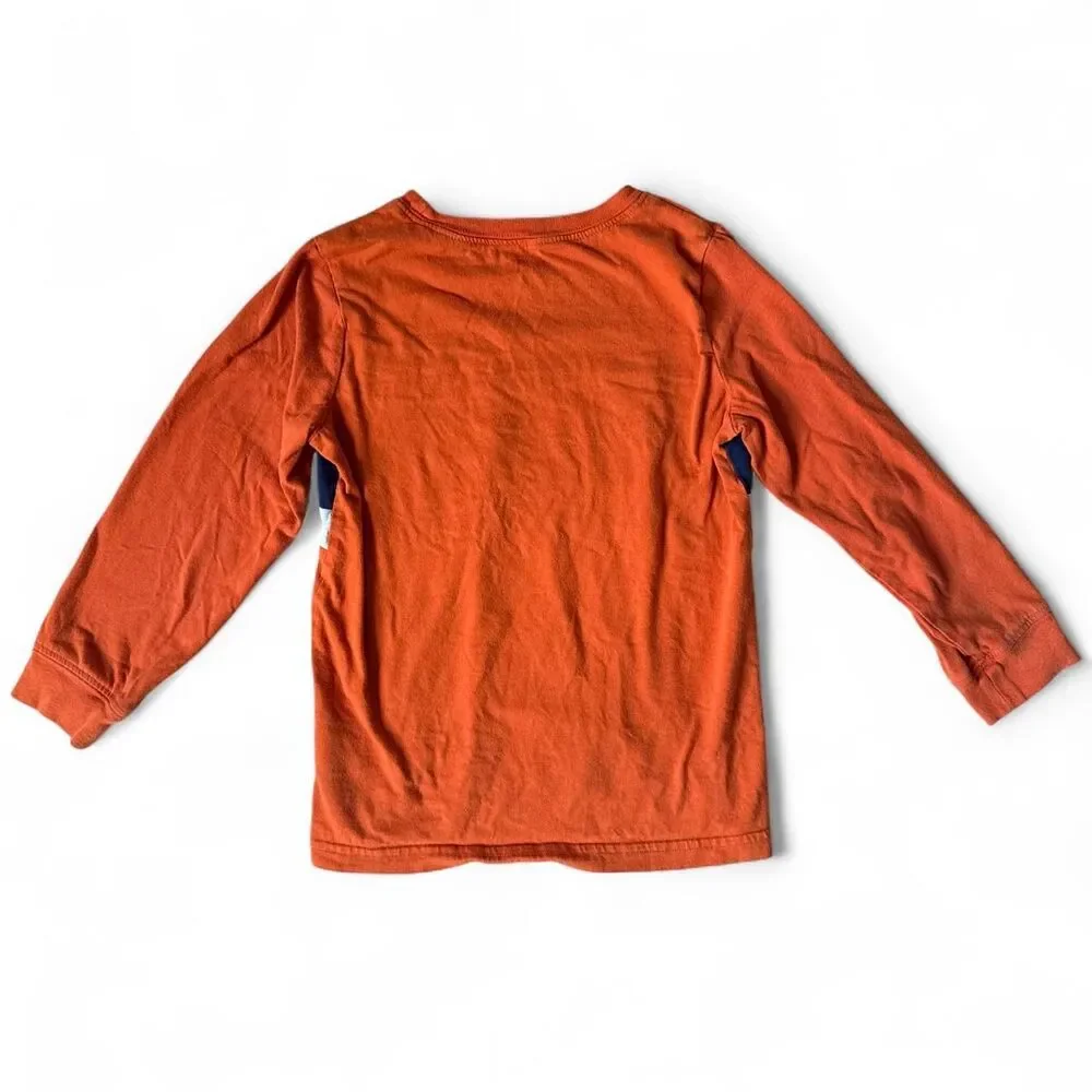 Carter’s Kid Boys Orange Colorblock Long Sleeve Shirt Size 7/7A